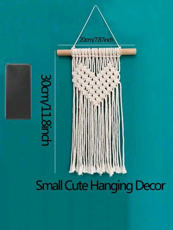 Wall Decor - Two Macrame Heart Wall Hangings - 30cm - Image 3