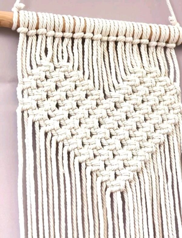 Wall Decor - Two Macrame Heart Wall Hangings - 30cm - Image 2