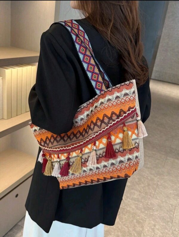 Tote Bag with Zip - Orange - Image 4