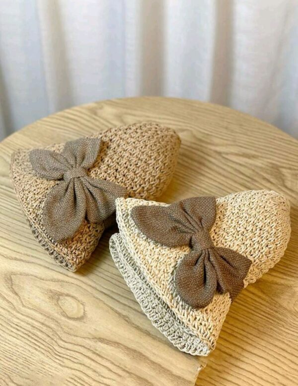 Sun Hat - Dome with Bow - Beige - Medium - Image 2