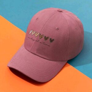 Women's Baseball Cap - Printed Love - Deep Pink