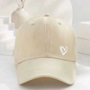 Women's Baseball Cap - Heart - Beige