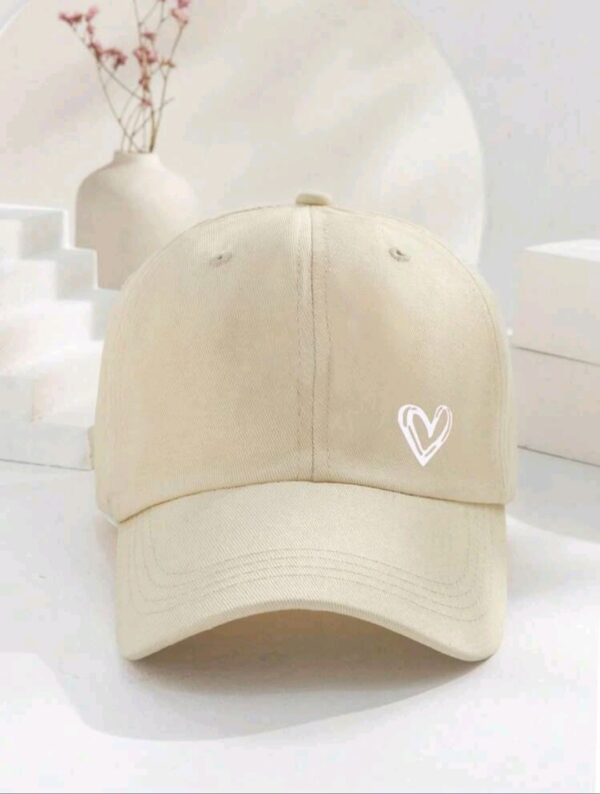 Women's Baseball Cap - Heart - Beige